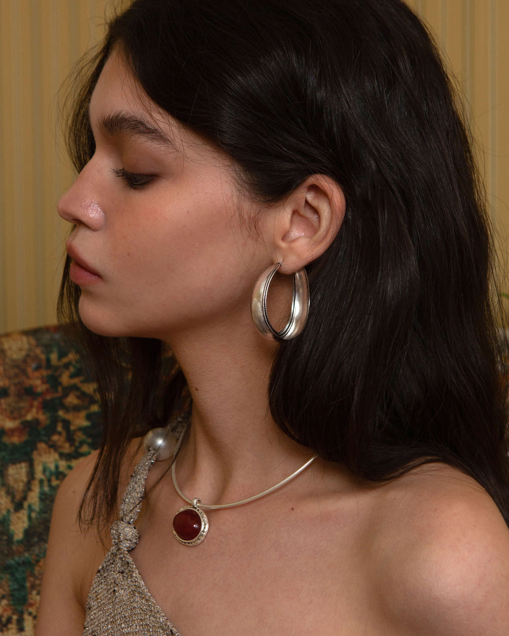 Orin Large Hoop Earrings in Silver