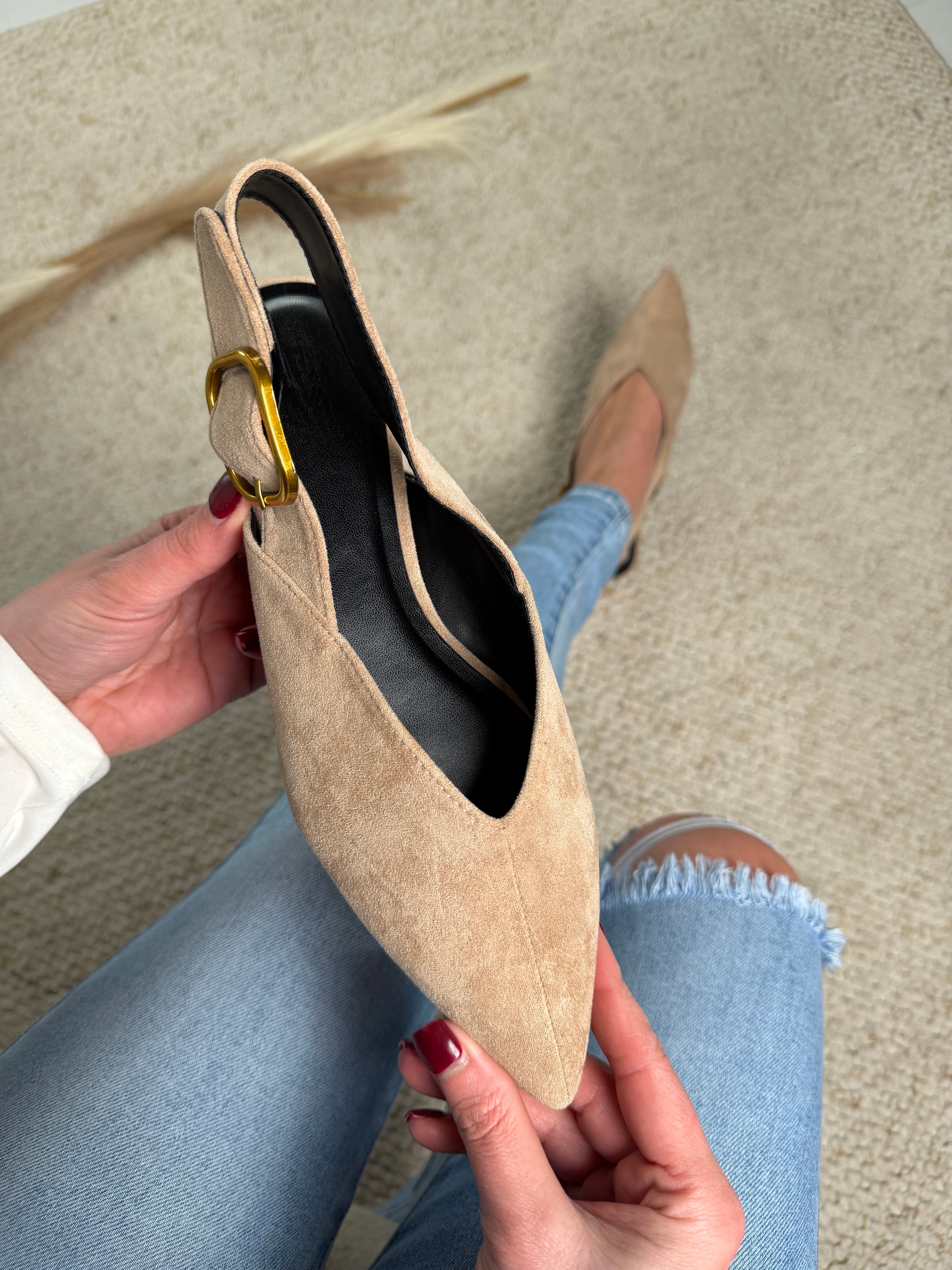 Demi | Mocasín Slingback Taupe