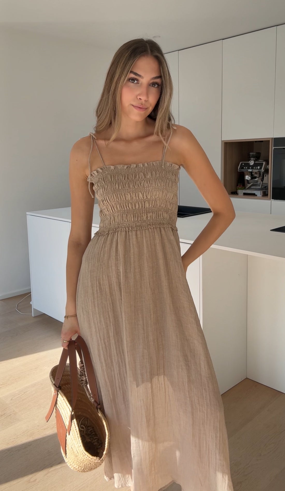 MAXI COTTON DRESS SAND