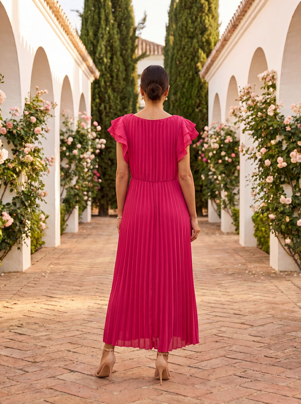 Lara | Vestido de Noche Plisado Elegante
