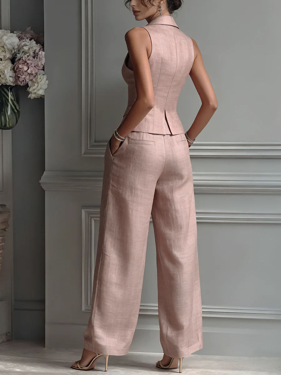 Conjunto Dos Piezas Mujer | Escote en V y Botones