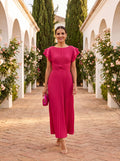 Lara | Vestido de Noche Plisado Elegante