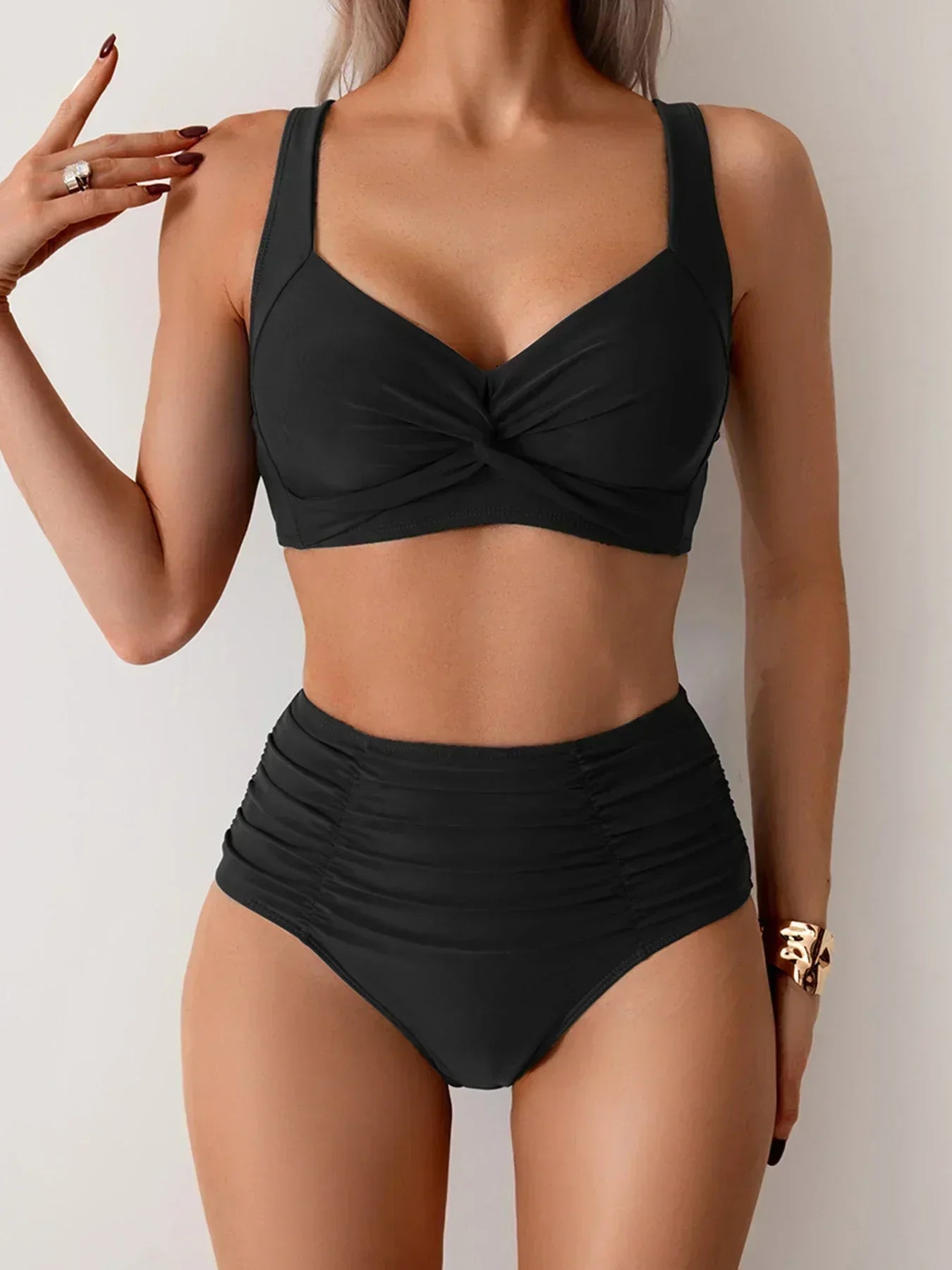 Nicoletta  Bikini Bandeau con Tejido Fruncido