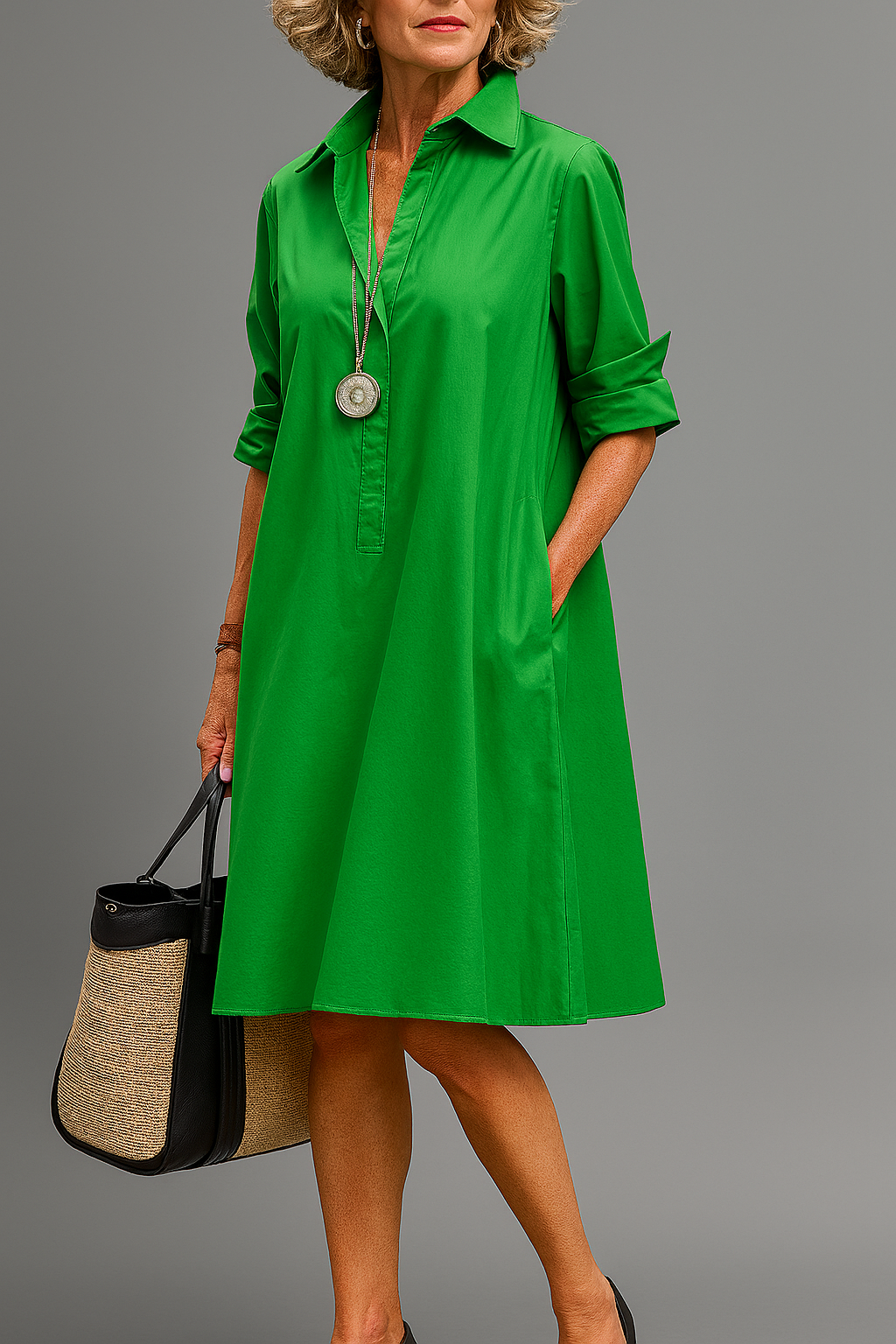 Riley | Vestido Midi Elegante en Verde